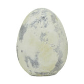 Rusztikus vidéki stílusú, 9 cm átmérőjű és 12 cm magas, antikolt felületű, krém színű húsvéti kerámia tojás.