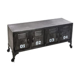 Ipari stílusú, antik szürke színű fém komód.