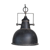 Industrial, loft stílusú fekete régies antikolt felületű ipari fém függeszték lámpa.