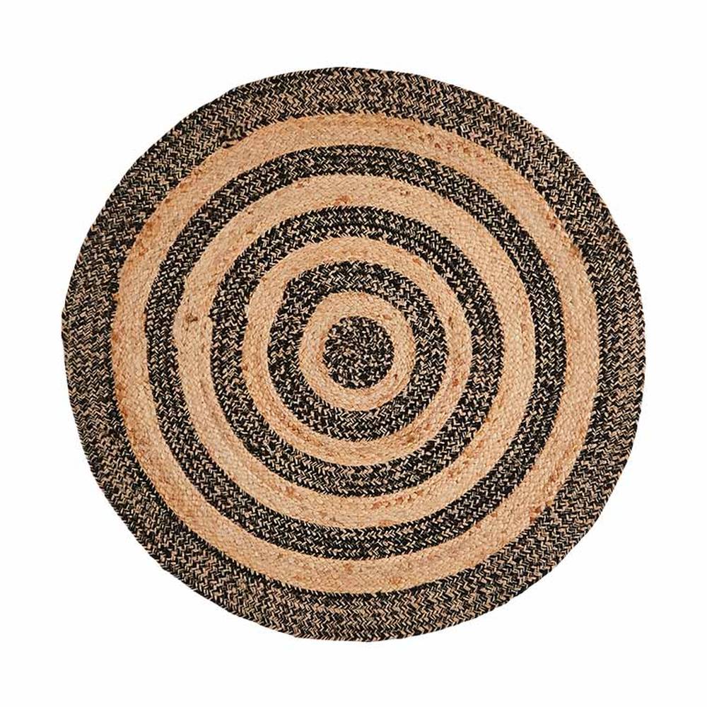 Ethnic stílusú, jutából készült kör szőnyeg