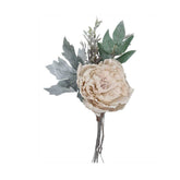 Deres felületű, 20 cm hosszú, mesterséges, barack színű ünnepi bazsarózsa pick