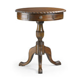 Tömör mahagónifából készült klasszikus koloniál stílusú kézműves fiókos kisasztal