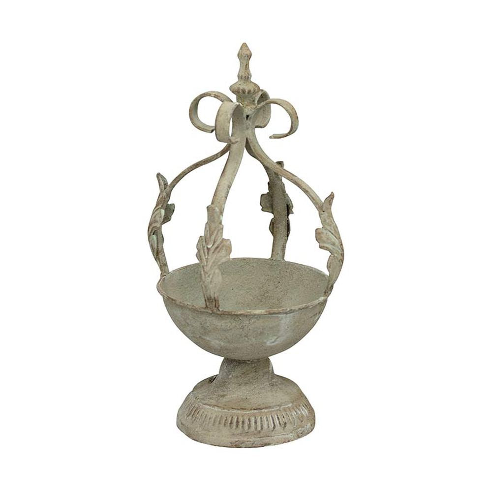 Vintage stílusú, koronás fém kaspó