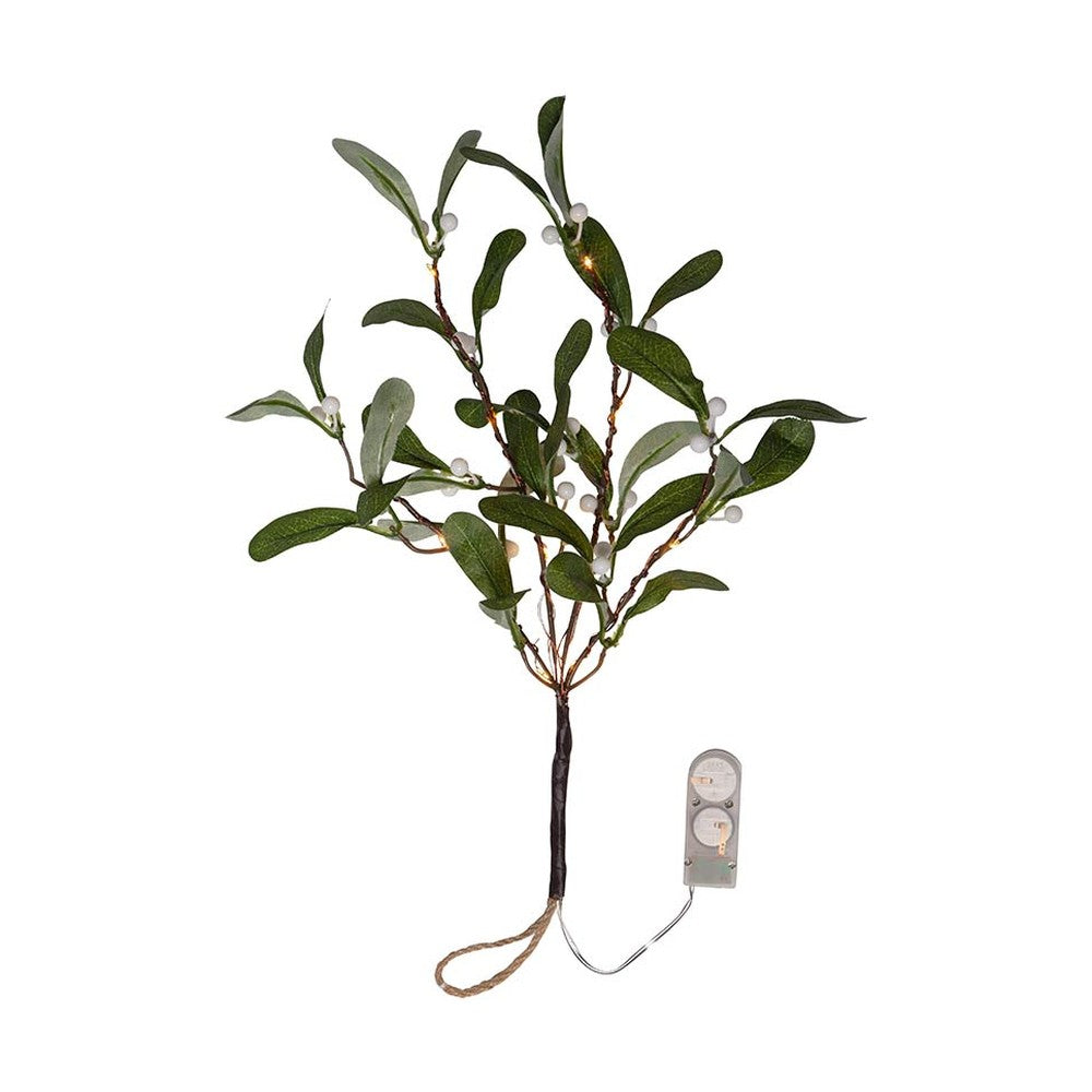Élethű, mesterséges fagyöngy ág beépített LED fényforrással.