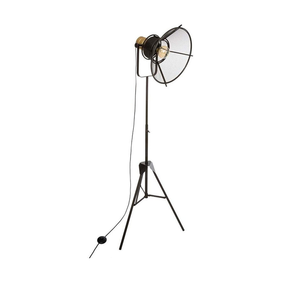 Loft stílusú, 146.5 cm magas, fémből készült, 3 lábú tripod állólámpa