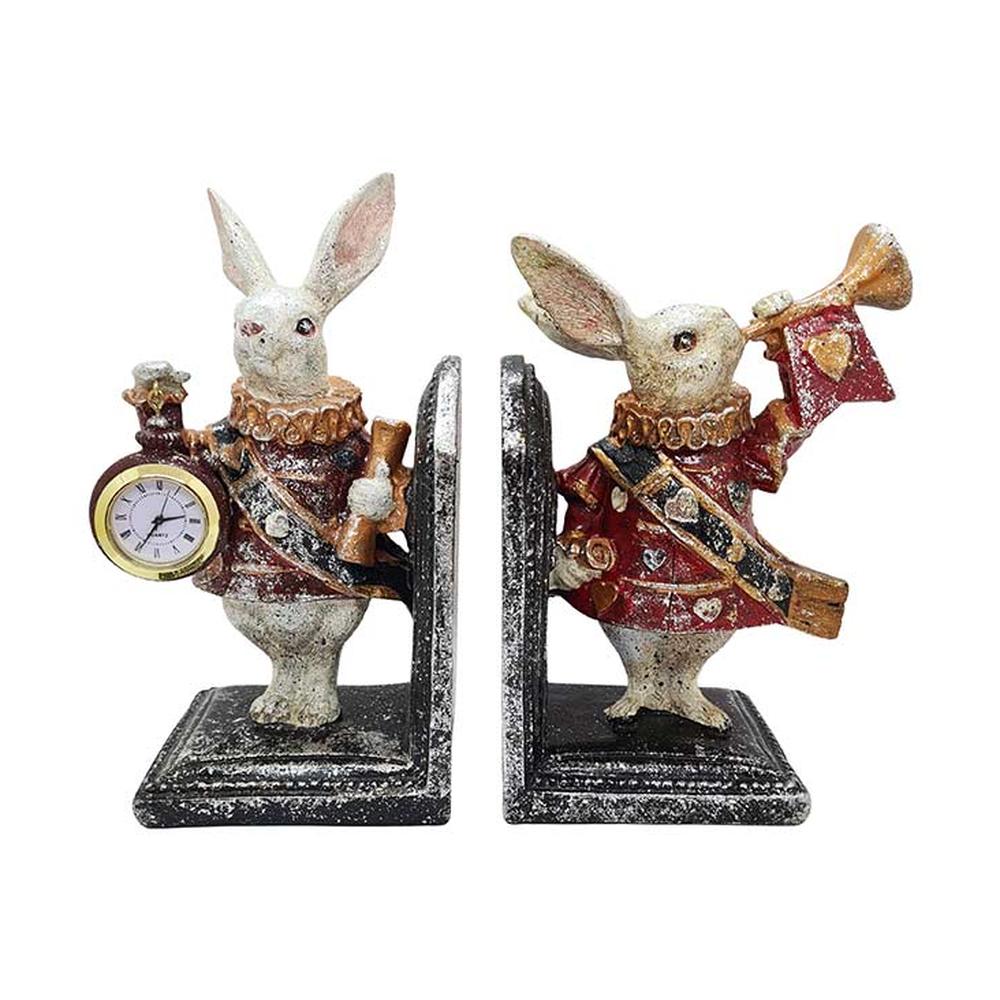 Zsebórás és harsonás lord nyuszi figurás könyvtámasz szett.