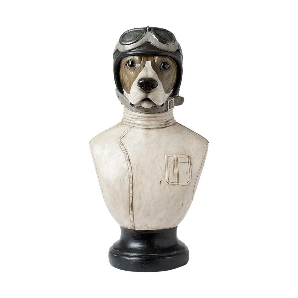 Fub Funky stílusú, pilótás kutya mellszobor