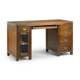 Tömör mahagónifából készült, modern-loft stílusú, kézműves íróasztal.