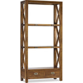 Loft stílusú, mindifából készült kézműves, fiókos könyvespolc.