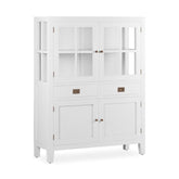 Tömör mindifából készült, modern-vidéki stílusú, kézműves vitrines tároló.