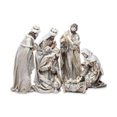 Prémium kategória! Exkluzív megjelelésű, 40 cm magas, antik ezüst és arany színű karácsonyi betlehem