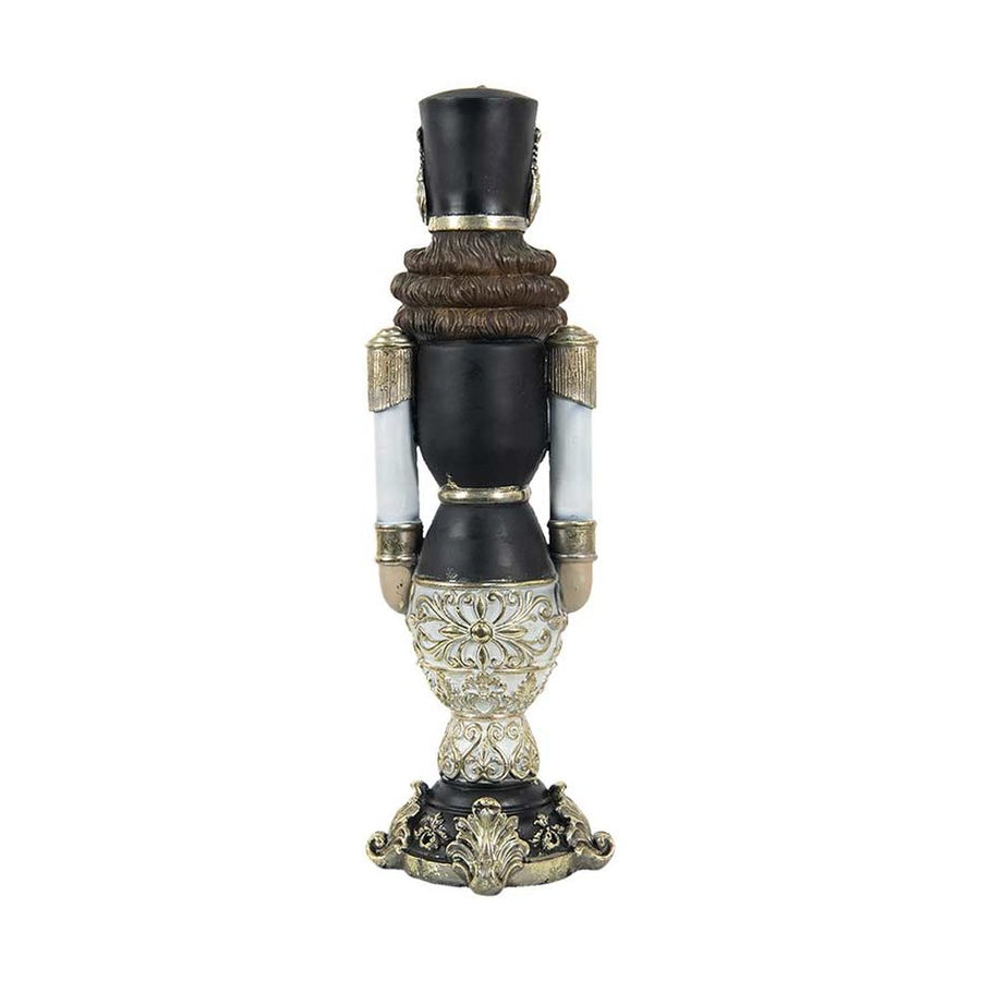 LED-es karácsonyi diótörő katona 58 cm fekete-krém "Nutcracker"