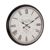 Nagyméretű 62 cm átmérőjű, antik fekete színű vintage stílusú falióra "Dupont & Allardet" felirattal.