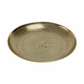 Glamour stílusú, réz színű, maratott keleti indamintákkal díszített fém tálca