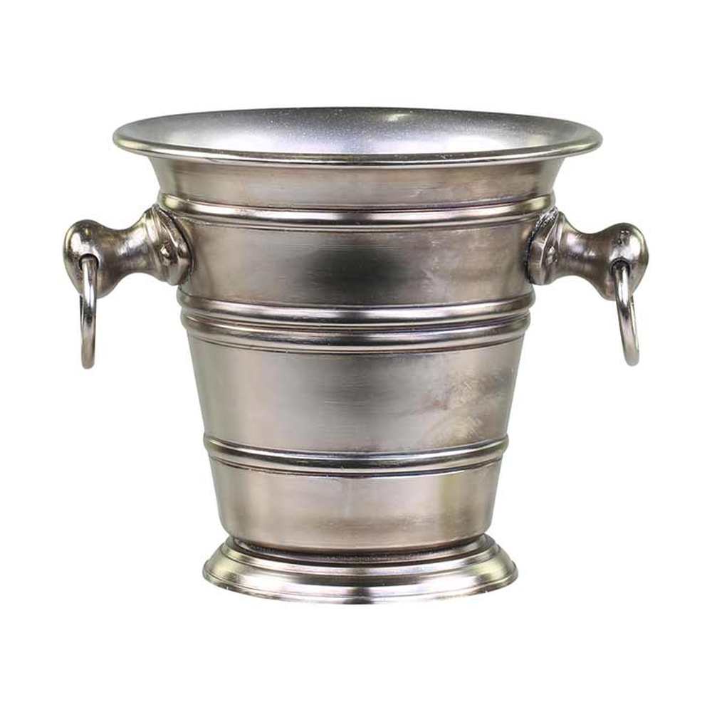 Vintage stílusú, alumíniumból készült, autentikus megjelenésű pezsgőhűtő vödör