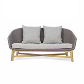 Prémium kategóriás, 2 személyes design kerti kanapé szürke színű párnákkal