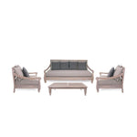 Négyrészes prémium homokfúvott teakfa kerti garnitúra "Bali"