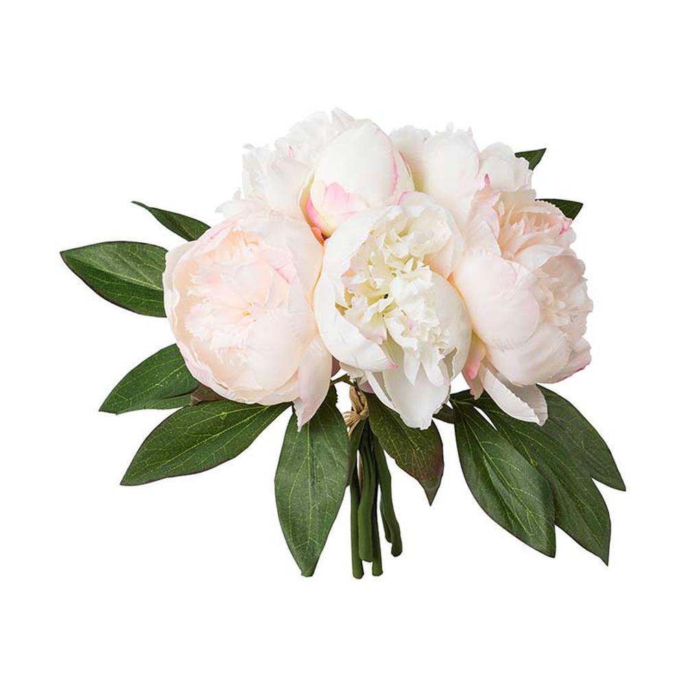 Halvány rózsaszín színű, mesterséges pünkösdi rózsa csokor .