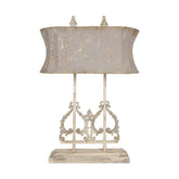 Prémium kategóriás, Shabby Chic stílusú, nagyméretű 74 cm magas, patinás asztali lámpa