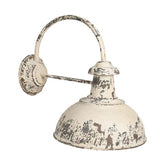 Ipari formavilágú, Shabby Chic stílusú, 47 cm hosszú, krém színű, antikolt felületű, falilámpa
