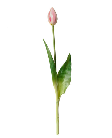 Élethű megjelenésű, halvány rózsaszín színű bimbós tulipán művirág
