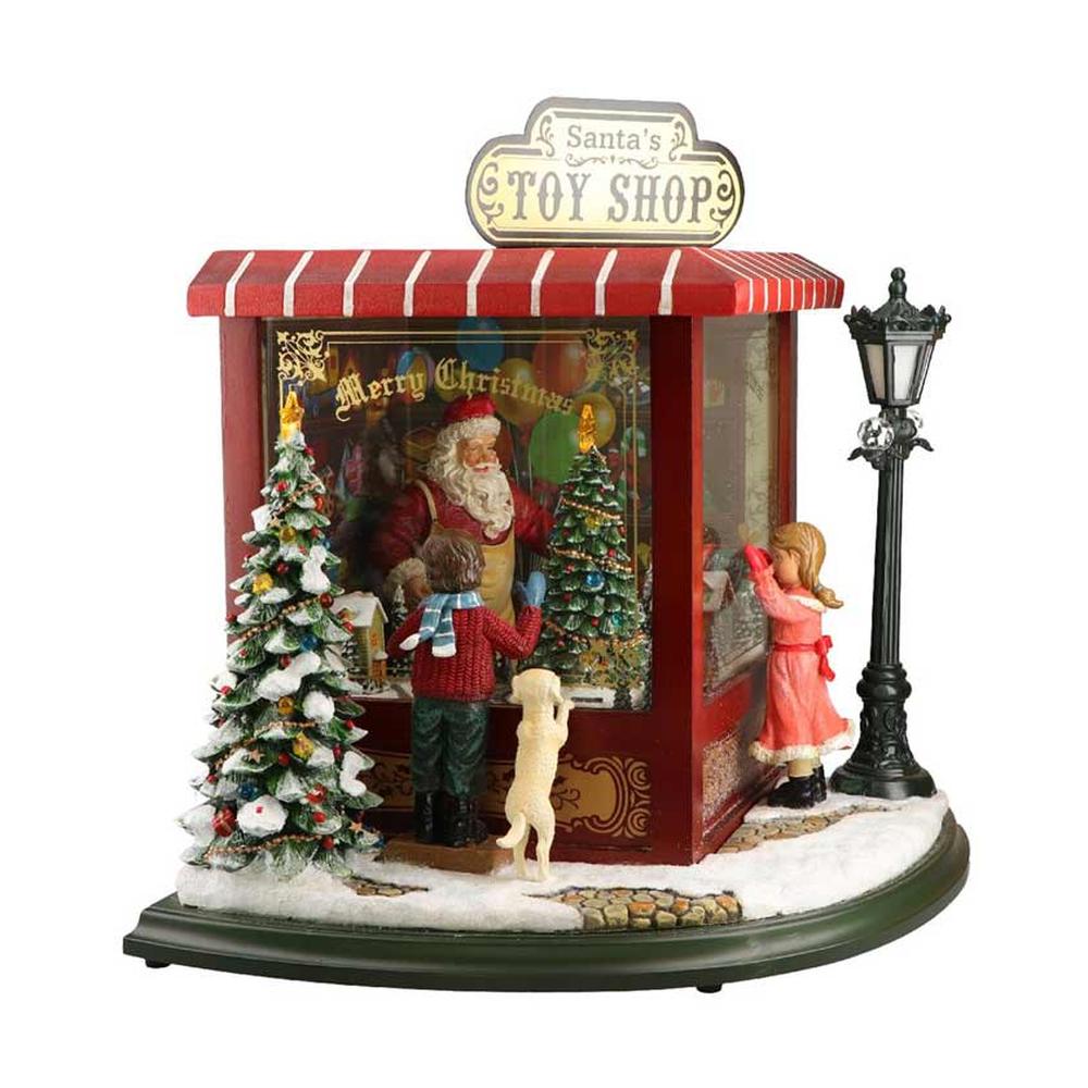 Prémium kategóriás, LED világítással felszerelt, viktoriánus kort idéző, békebeli, nagyméretű zenélő játékbolt működő kisvasúttal