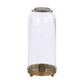 Loft stílusú, uvegbúrás, antik réz színű fém gyertyatartó a thomas kollekcióból