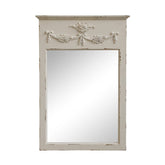 Shabby Chic stílusú tört fehér színű vintage falitükör