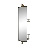 Vintage stílusú, forgatható fém falitükör 2 db polccal