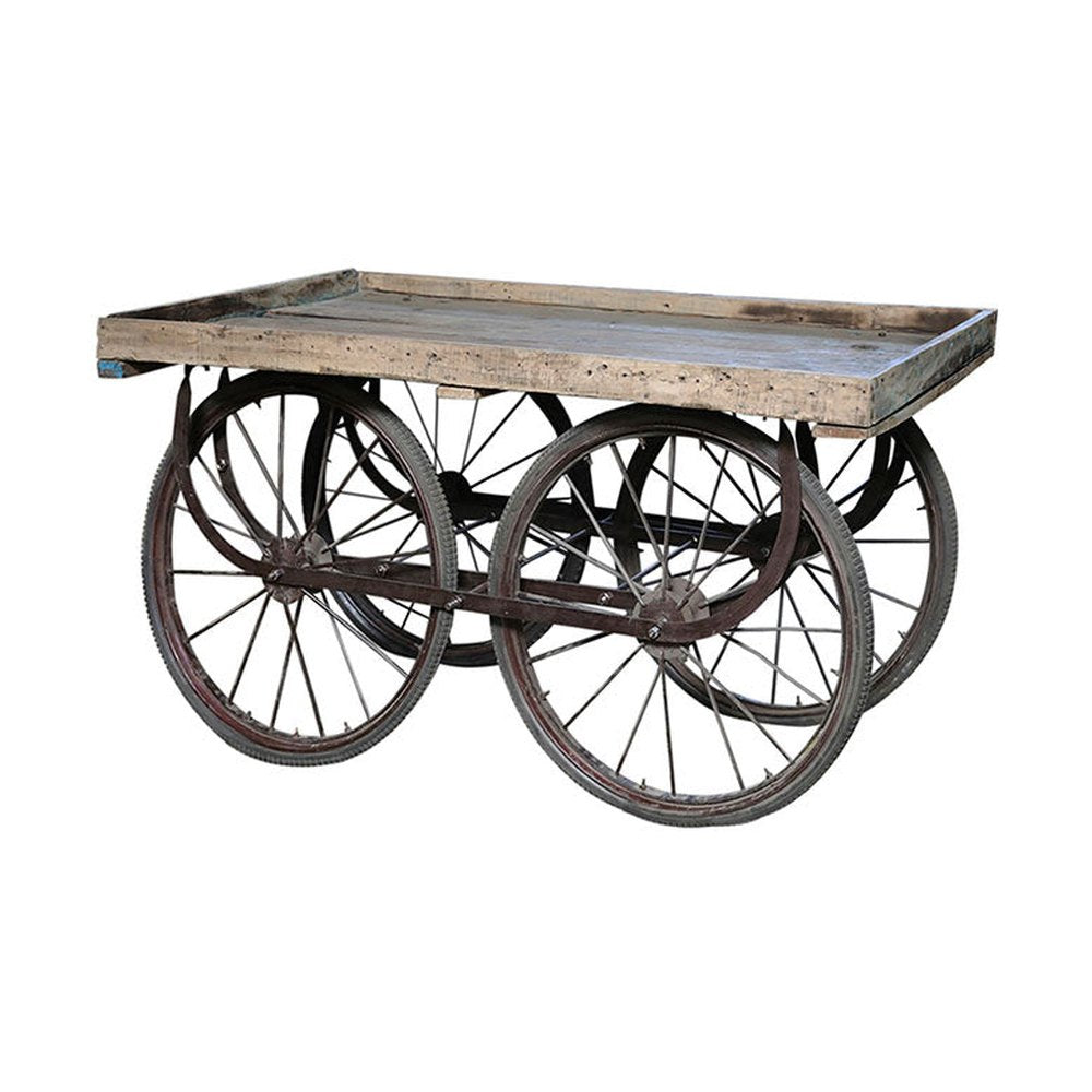 Vintage stílusú, vásári kerekes faasztal