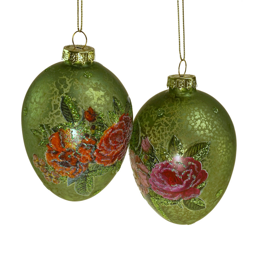 Zöld színű függeszthető húsvéti üvegtojás szett.