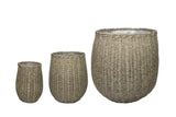 SIONA 3 db-os natúr műrattan kosár kaspószett 50 cm
