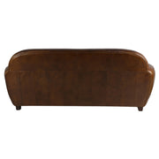 Dohánybarna színű bőrrel kárpitozott, 3 személyes bőrkanapé.