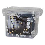 Meleg fehér fényű, 300 LED-es bogyós fényfüzér.