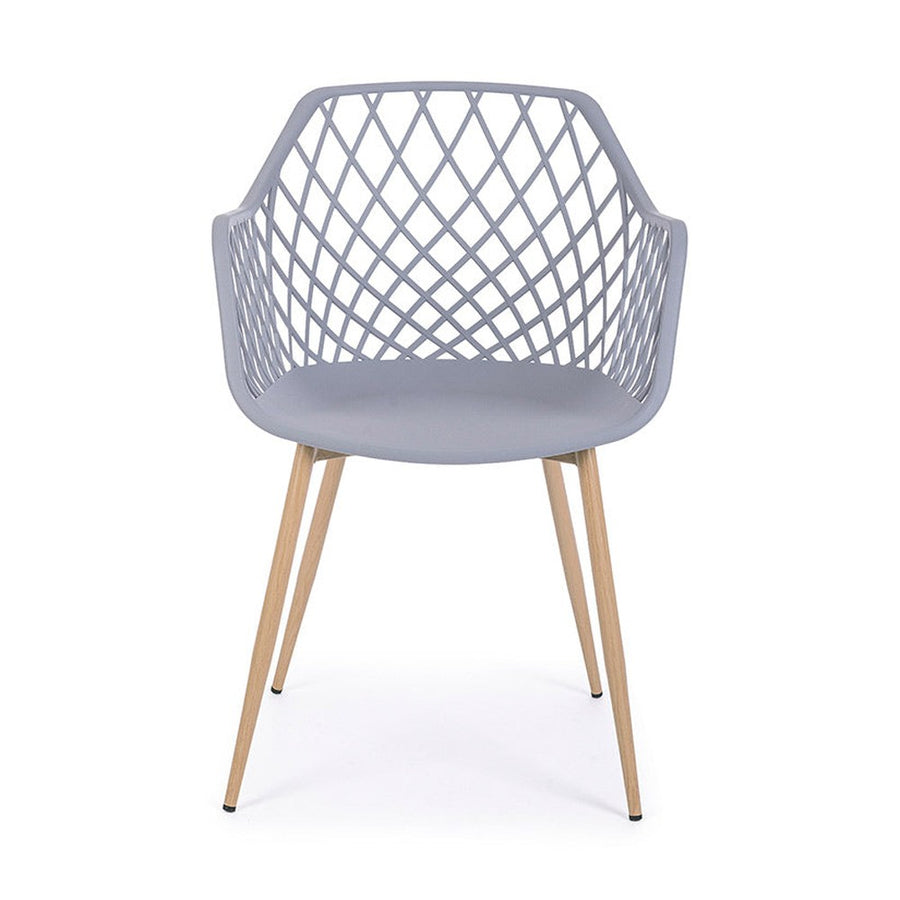 Szürke színű műanyag étkezőszék.