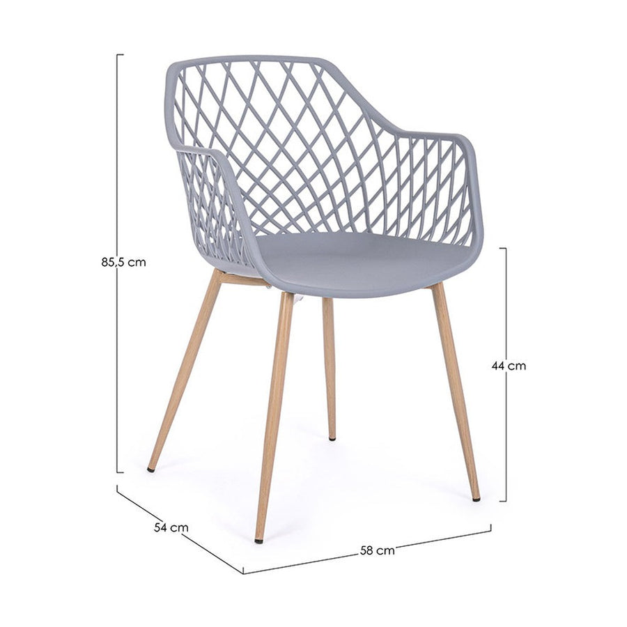 Szürke színű műanyag étkezőszék.