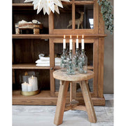 4 darabos, számozott díszítésű üvegpalackba kialakított adventi gyertyatartó szett.