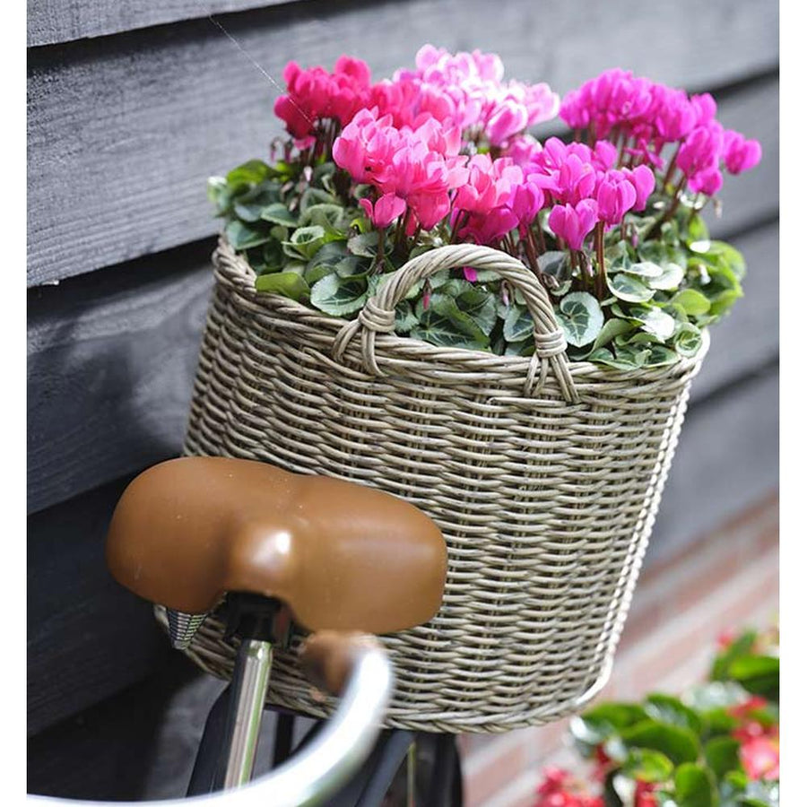 Natúr színű műrattanból készült, 4 darabos, nagyméretű kosár kaspó szett.