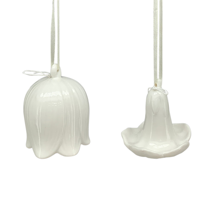 6 darabos függeszthető porcelán virágcsengő szett.