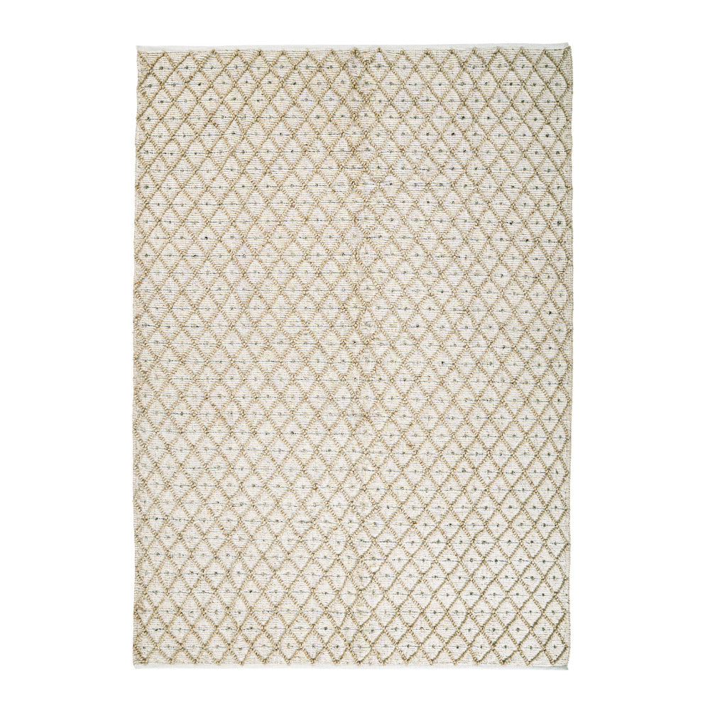 Natúr-fehér kültéri szőnyeg 200x300 cm – geometrikus mintázat, Chander kollekció, felülnézet