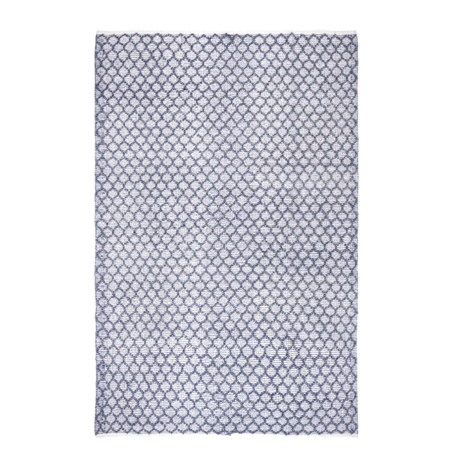 Kék-fehér kültéri szőnyeg 200x300 cm – geometrikus mintázat, Chander kollekció, felülnézet