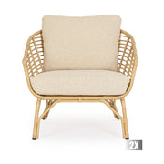 MABEL 2 db fém-műrattan kerti fotel 77 cm