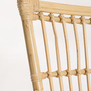 Mediterrán, natúr színű, bambuszhatású alumíniumból készült, kerti fotel olefin párnákkal