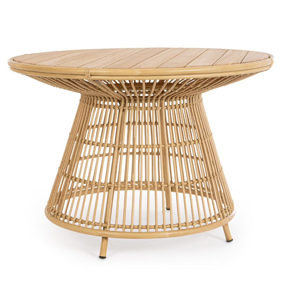 ADELMA fém-műrattan kerti étkezőasztal Ø 110 cm