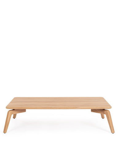 Kortárs stílusú, 120 cm hosszú, design teakfa dohányzóasztal
