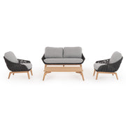 Kortárs stílusú, 120 cm hosszú, design teakfa dohányzóasztal