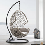 Kelly kültéri függőfotel teraszon elhelyezve