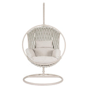 Galapagos modern kültéri függőfotel bézs kötélfonattal frontnézet