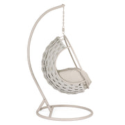 Galapagos függőfotel bézs acélállvánnyal oldalnézetből