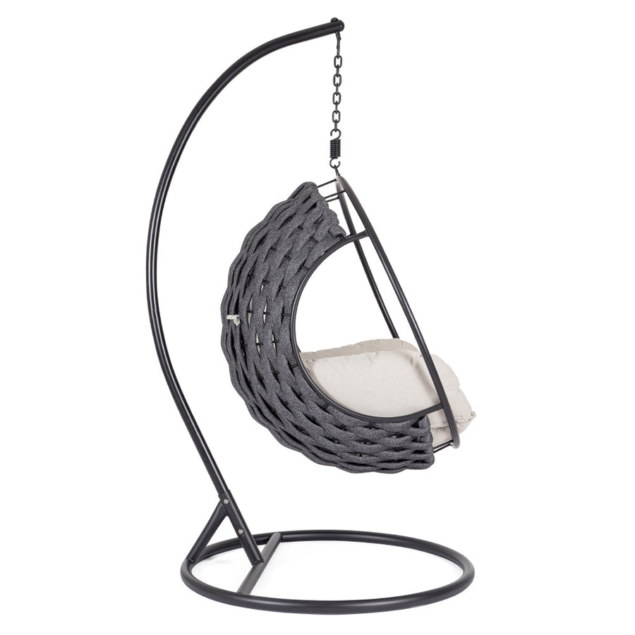 Galapagos függőfotel fekete acélállvánnyal oldalnézetből